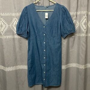 GAP Chambray Button-Down Midi Dress M